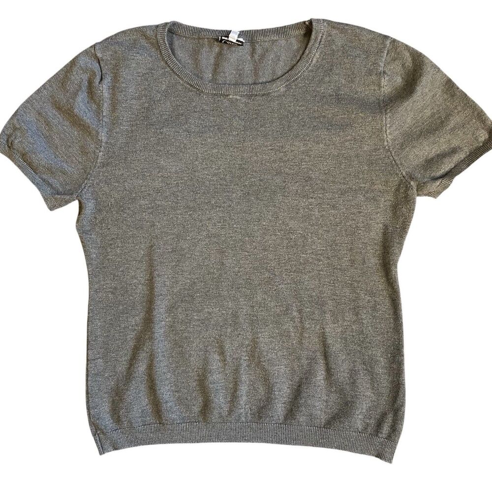 Cielo Short Sleeve Banded Soft Viscose Blend Sweater Gray Women’s Size XL